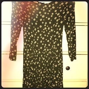 dark green floral dress